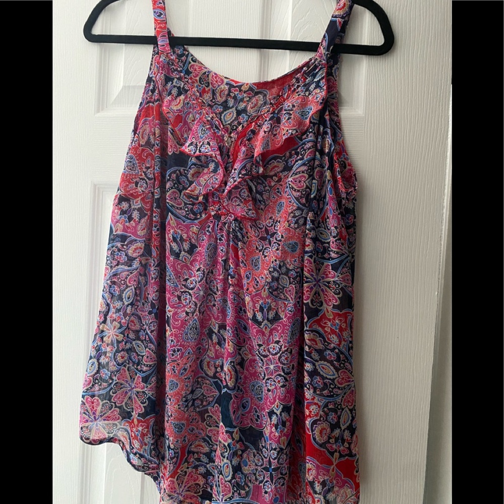 Avenue Studio ruffle front tank top. Used